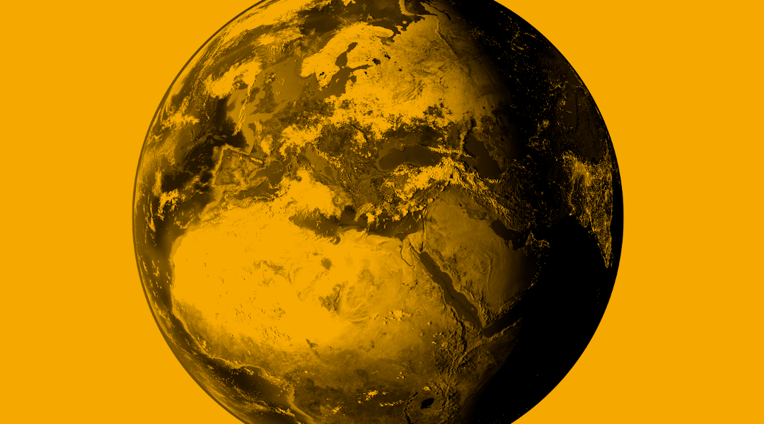 Earth with Yellow Background